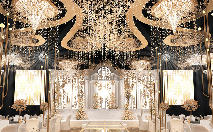 李沧花木兰喜事汇金色大厅效果展示